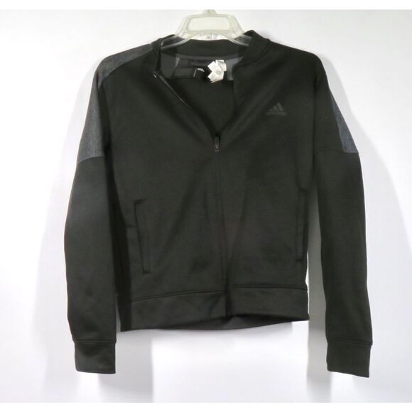 Adidas Black Long Sleeve Zip Up Warm Up Jacket Mens M - Picture 1 of 3